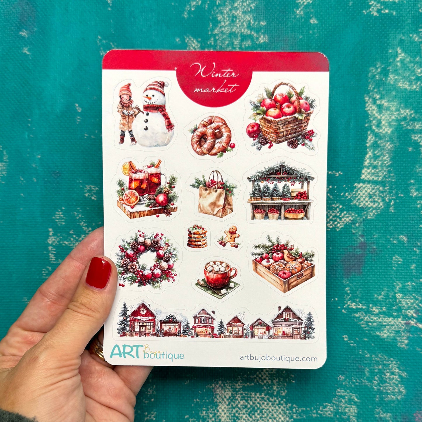 Winter Market decorative sticker sheet Christmas stickers