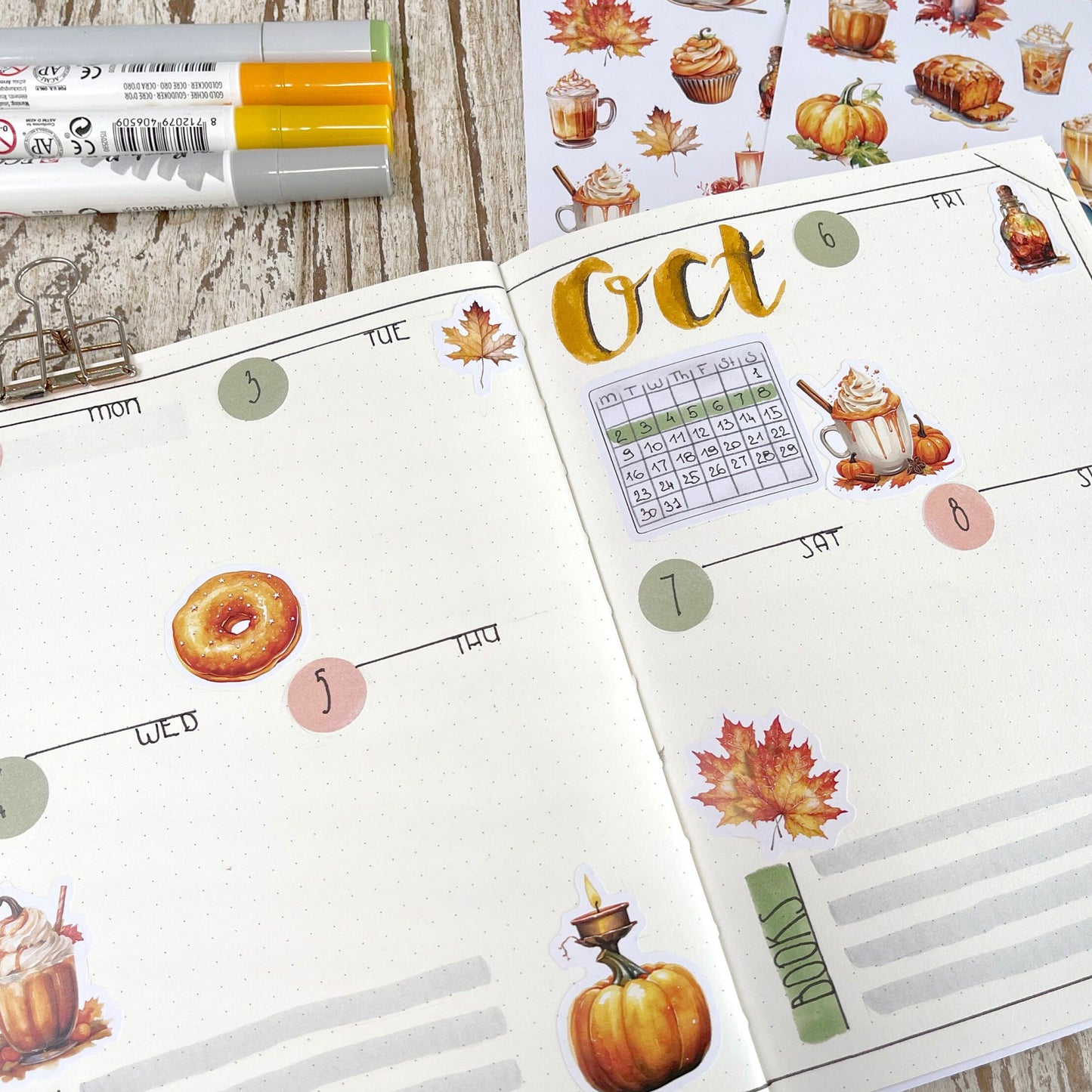 Pumpkin Latte Decorative Sticker Sheet, Set of 2