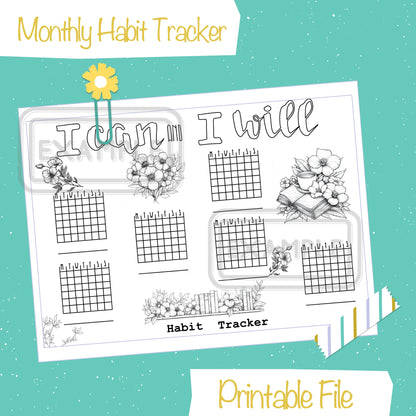 August Printable Habit Tracking Page