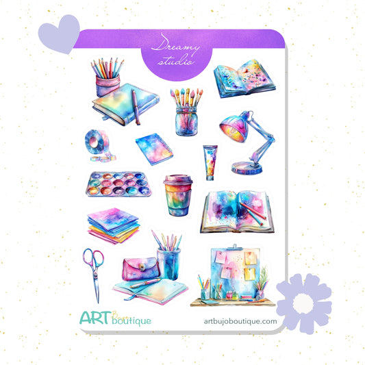 Dreamy Studio Sticker Sheet - Aesthetic Colorful Planner & Journal Stickers