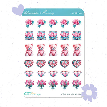 Romantic Holiday Mini Icons Cute Valentine's Day Stickers