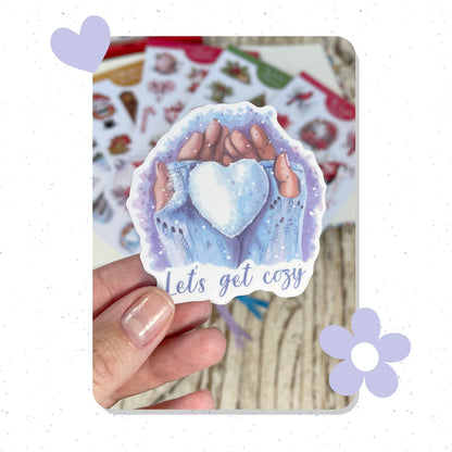 Let's get Cozy vinyl sticker