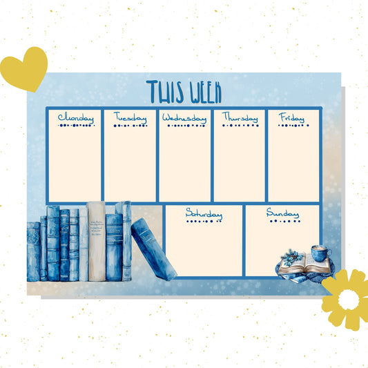 Reading Nook A4 Weekly Planner Notepad