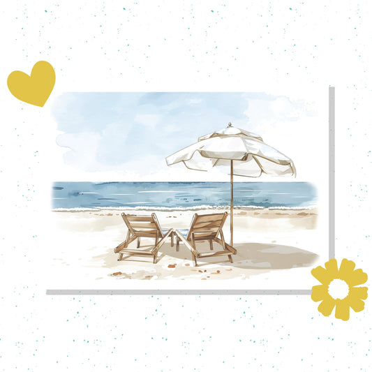 Beach Days - Beautiful Illustrated Postcard for Gifting & Collecting