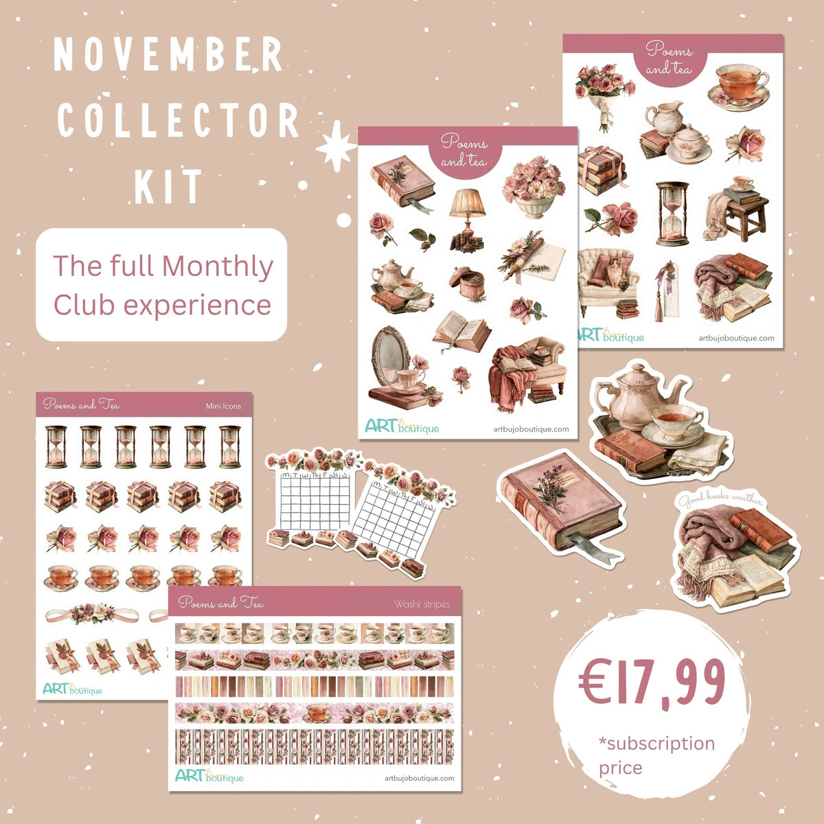 Art Collector Monthly Kit: EVERYTHING included - November: POEMS and TEA