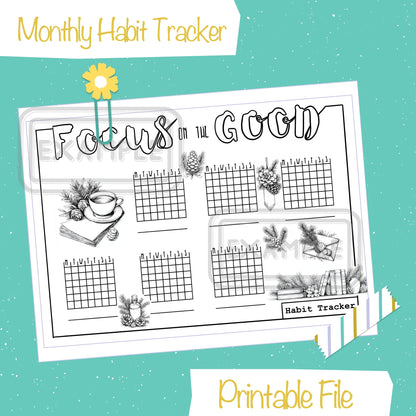 December Printable Habit Tracking Page