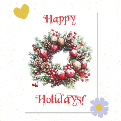 Happy Holidays Winter Postcard