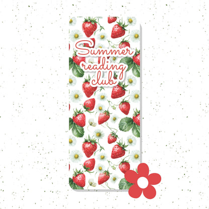 Summer Reading Club Strawberry Pattern Bookmark