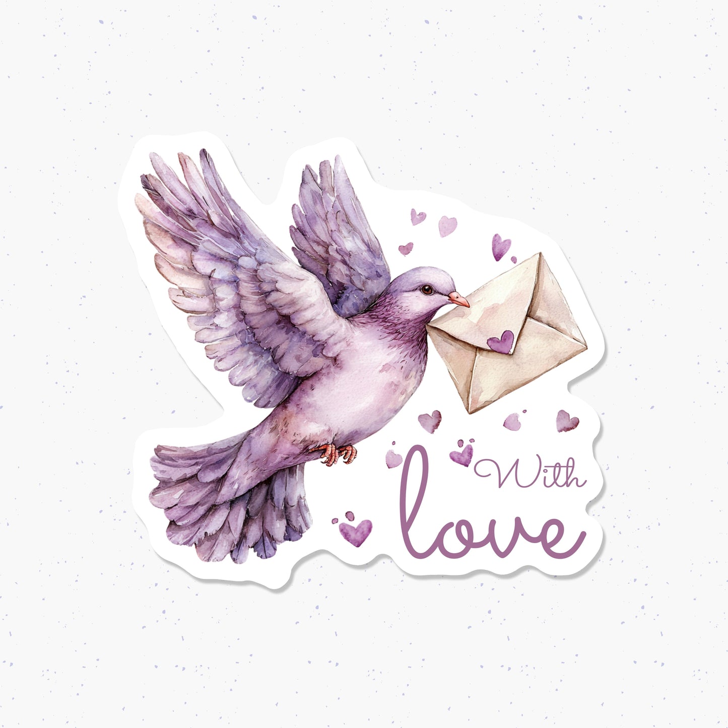 With Love Vinyl Sticker Romantic Valentine's Day Design