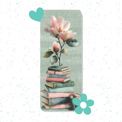 Bookmark with a floral design on a white background