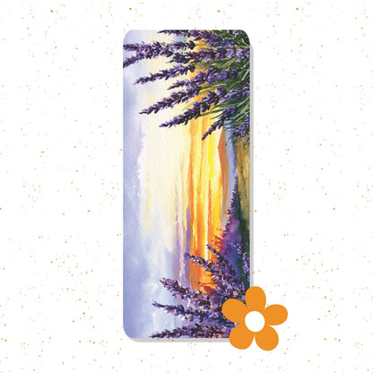 Bookmark with lavender design on a white background