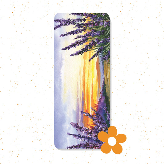Bookmark with lavender design on a white background