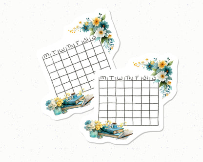 Garden Letters Blank Calendar Stickers Spring Planner Essentials