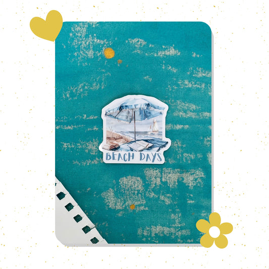 Beach Days Vinyl Sticker – Durable Sticker for Laptop, Water Bottle, Notebook
