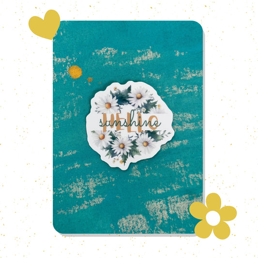 Hello, Sunshine! Vinyl Sticker – Durable Sticker for Laptop, Water Bottle, Notebook