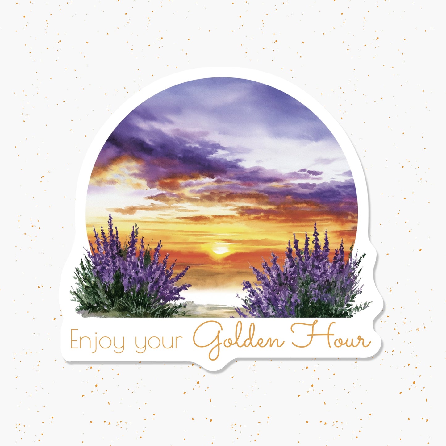 Golden Hour Lavender Sunset Summer Vinyl Sticker