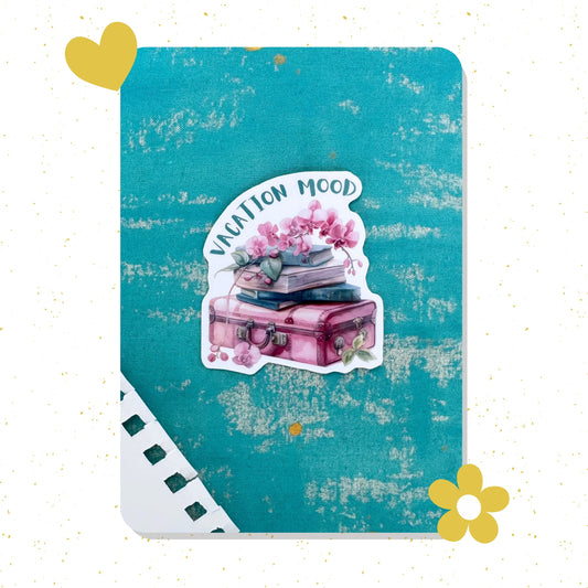 Vacation Mood Vinyl Sticker – Durable Sticker for Laptop, Water Bottle, Notebook