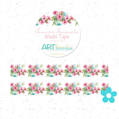 Floral washi tape design with 'Art Boutique' branding on a white background