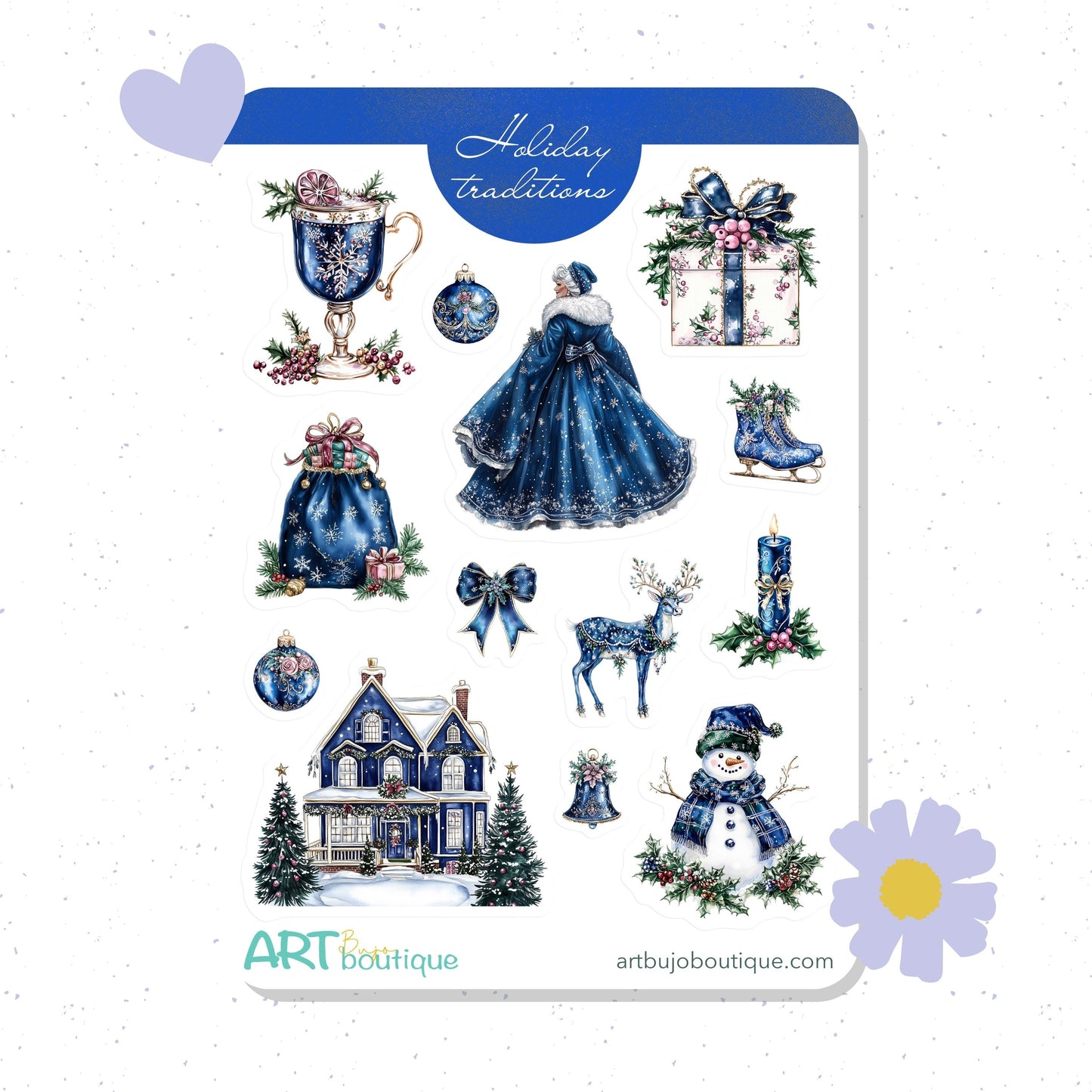 Holiday Traditions decorative sticker sheet Winter stickers