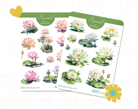 Heilige Lotus bloemstickerset
