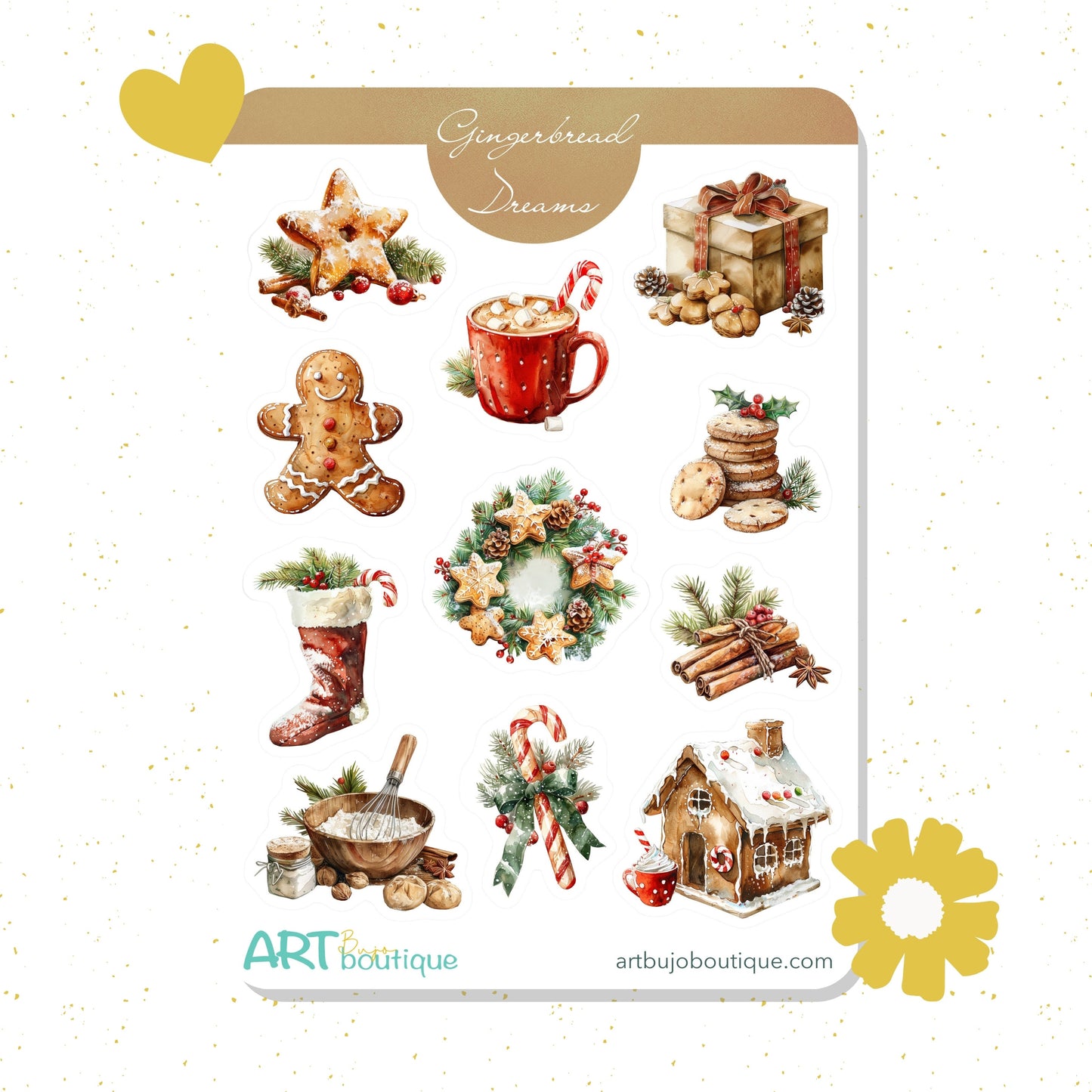 Gingerbread Dreams Decorative Sticker Sheet