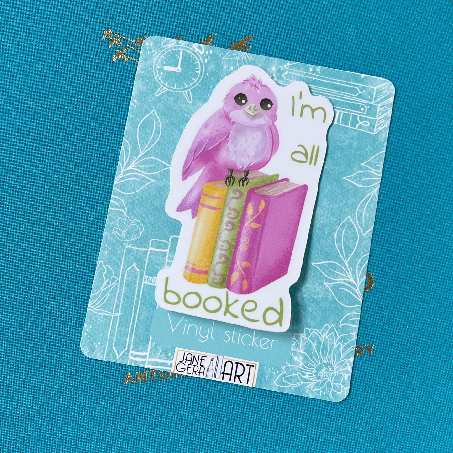 All Booked cute vinyl sticker, cute vonyl stickers, laptop stickers