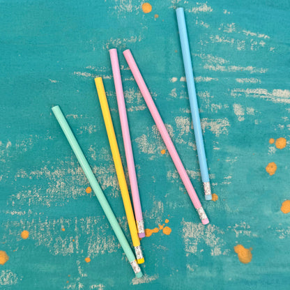 Macaron Colored Pencils with Erasers - Pastel Aesthetic Stationery for Writing & Sketching