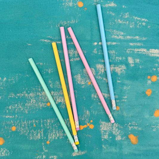 Macaron Colored Pencils with Erasers - Pastel Aesthetic Stationery for Writing & Sketching