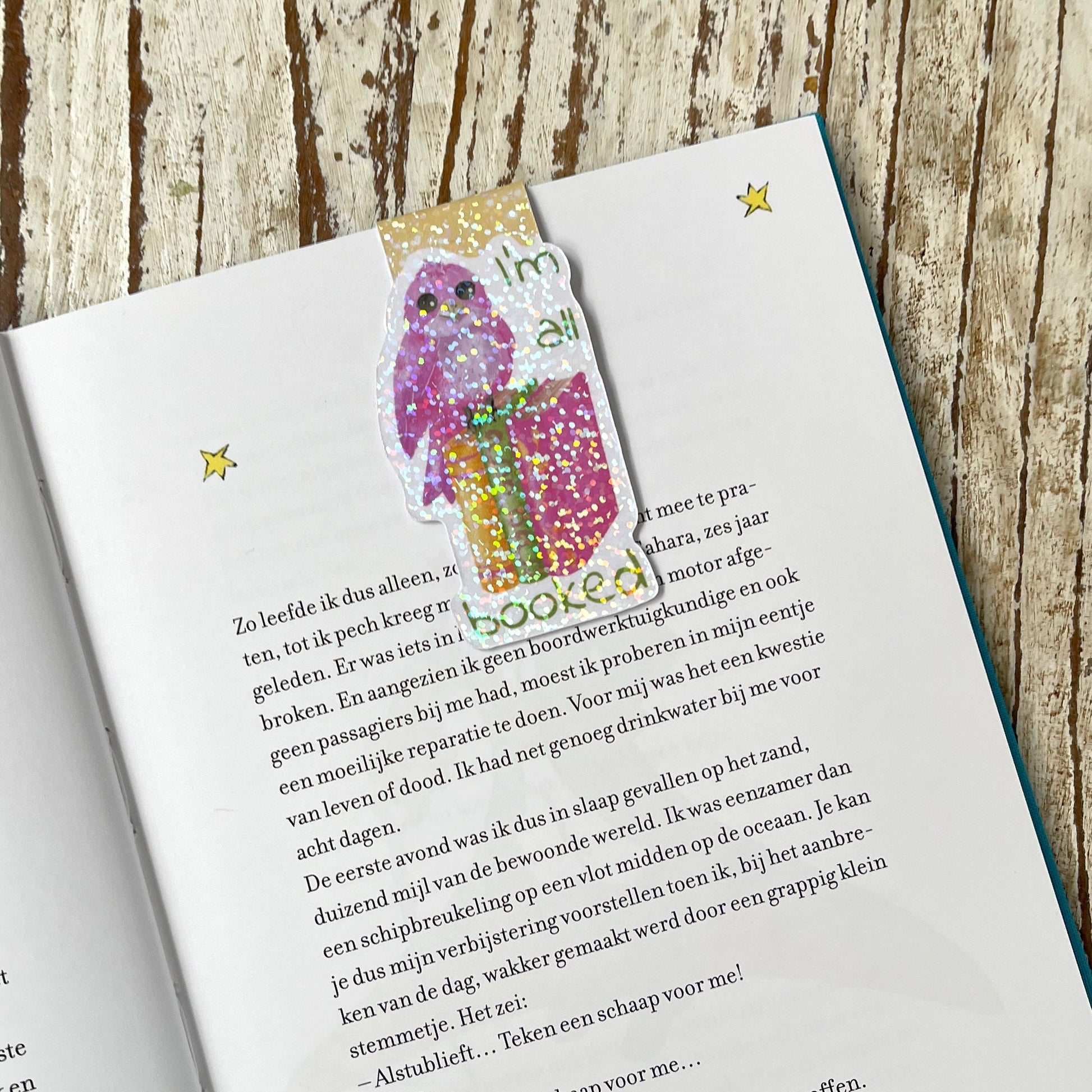 All Booked cute magnetic bookmark, cute bookmark, cute pink bird