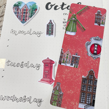 Amsterdam bookmark Old Dutch houses bookmark