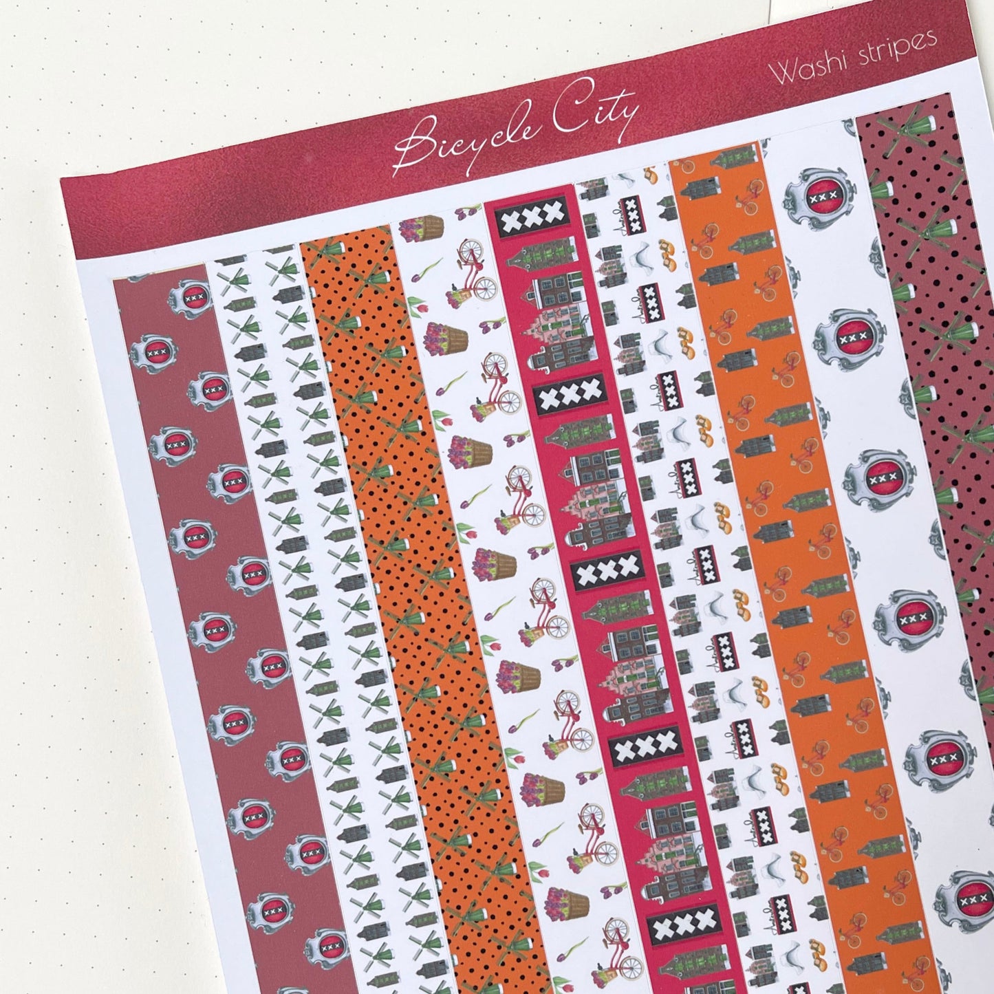 Amsterdam functionele stickers Washi strepen set