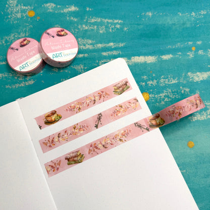 Autumn Library Washi Tape Set – 15 mm & 30 mm Cozy Bookish Designs