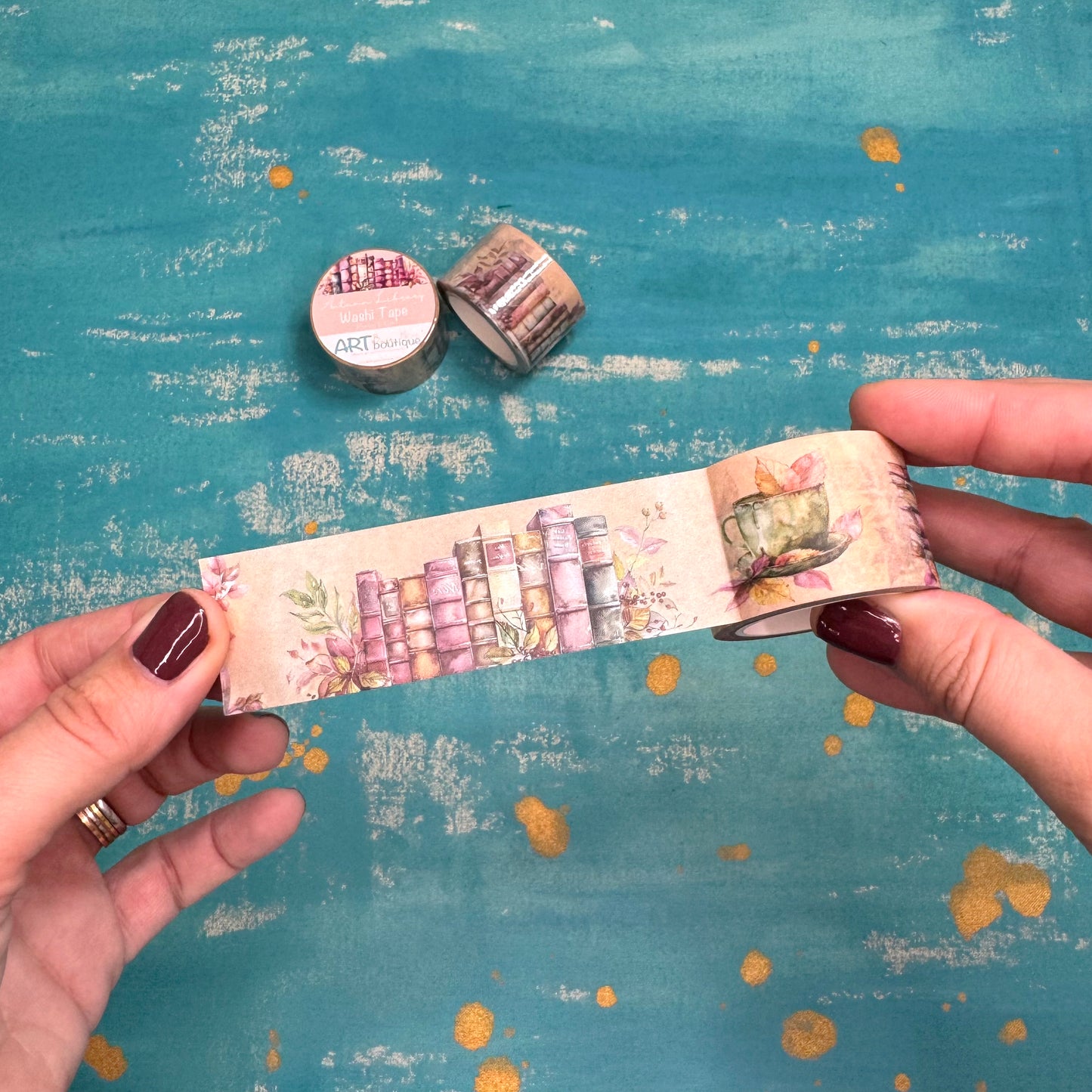 Autumn Library Washi Tape Set – 15 mm & 30 mm Cozy Bookish Designs