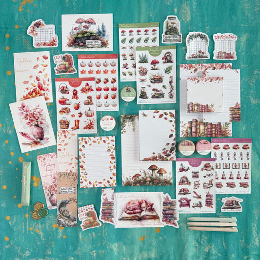 Full Autumn Collection Bundle | 120€ Worth of Stickers, Washi, Notepads, Bookmarks & More