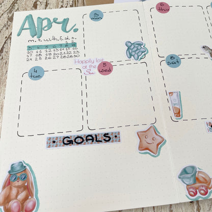 Beach holiday stickers Summer planner stickers