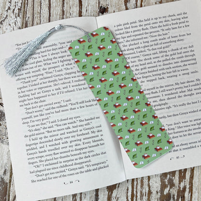 Book reading Silver Fringe tassel bookmark