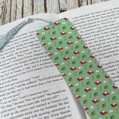 Book reading Silver Fringe tassel bookmark