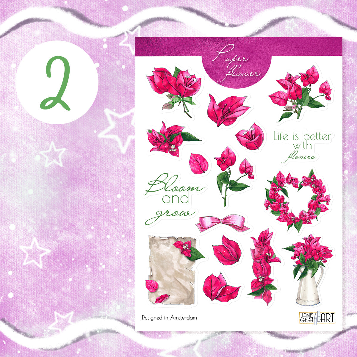 Bougainvillea bloemplannerstickers