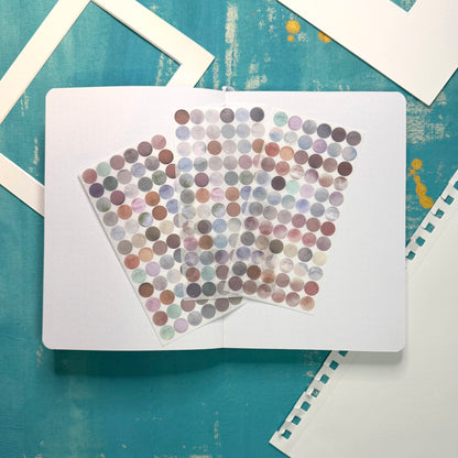 Watercolor Dots Stickers Set of 3 Sheets