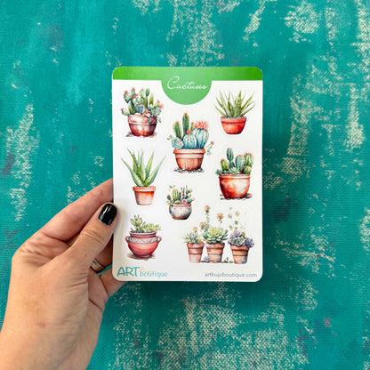 Cactuses decorative sticker sheet