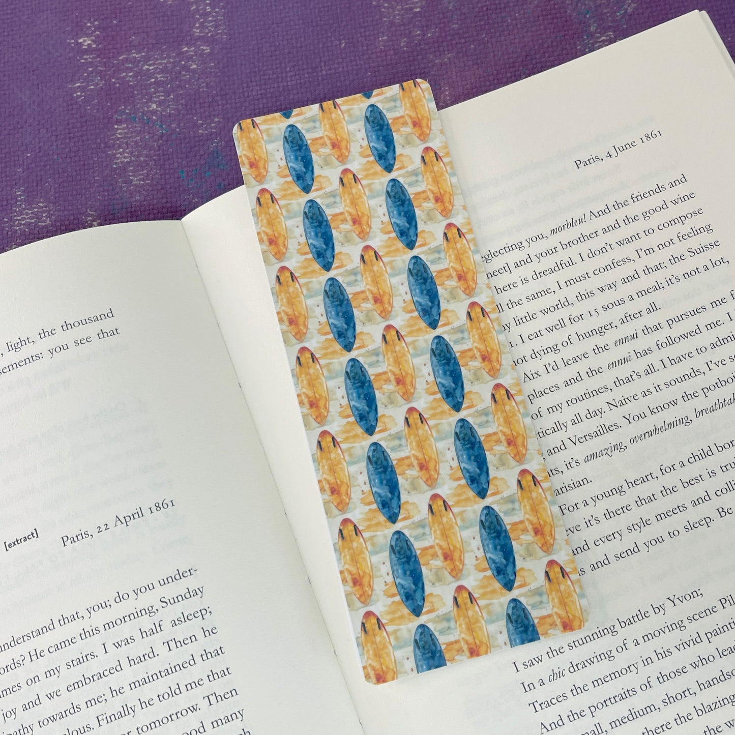 california surfing, bookmark, summer collection bookmark, traditional bookmark