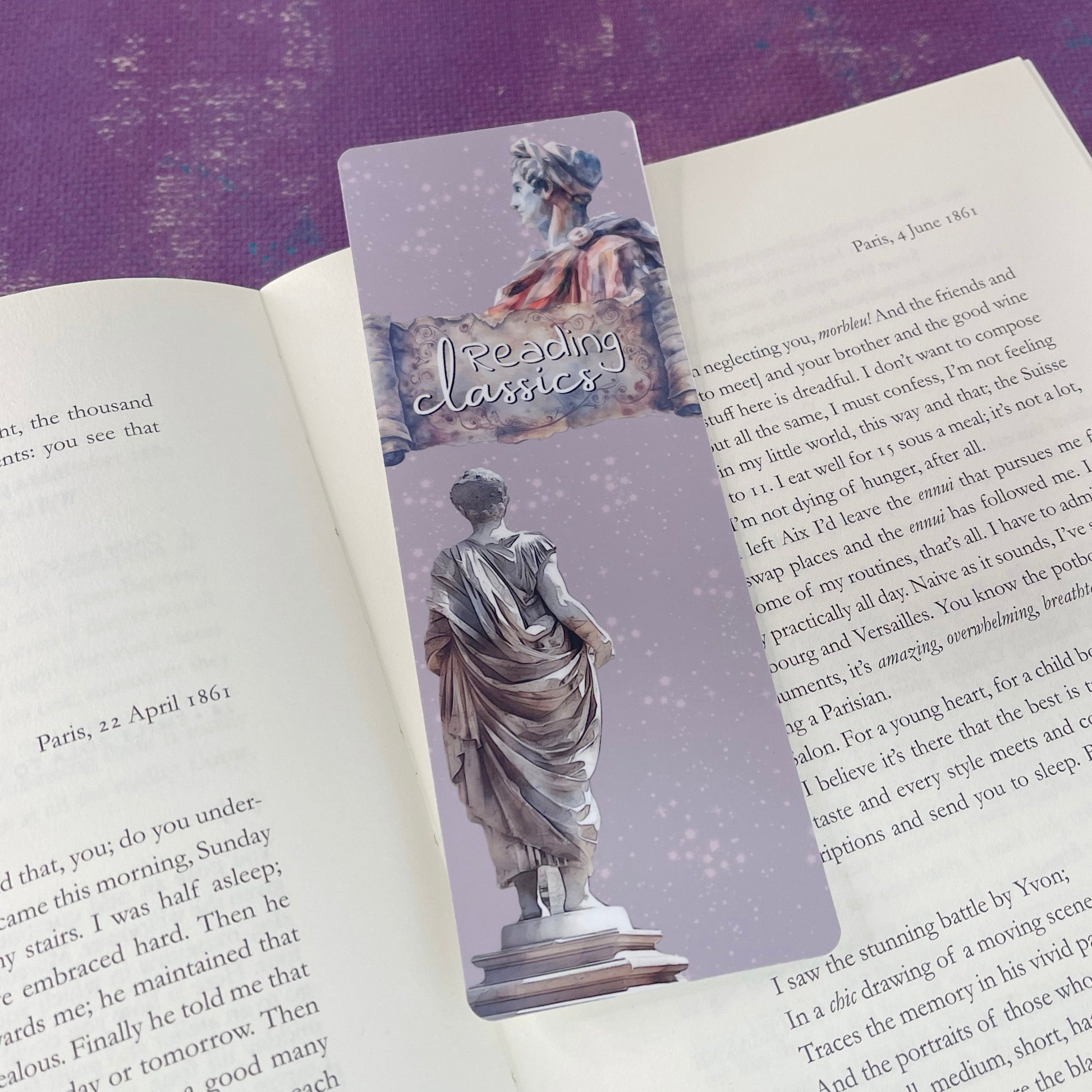 Read Classics traditional bookmark, book lover gift, bookish gift, bookmarks