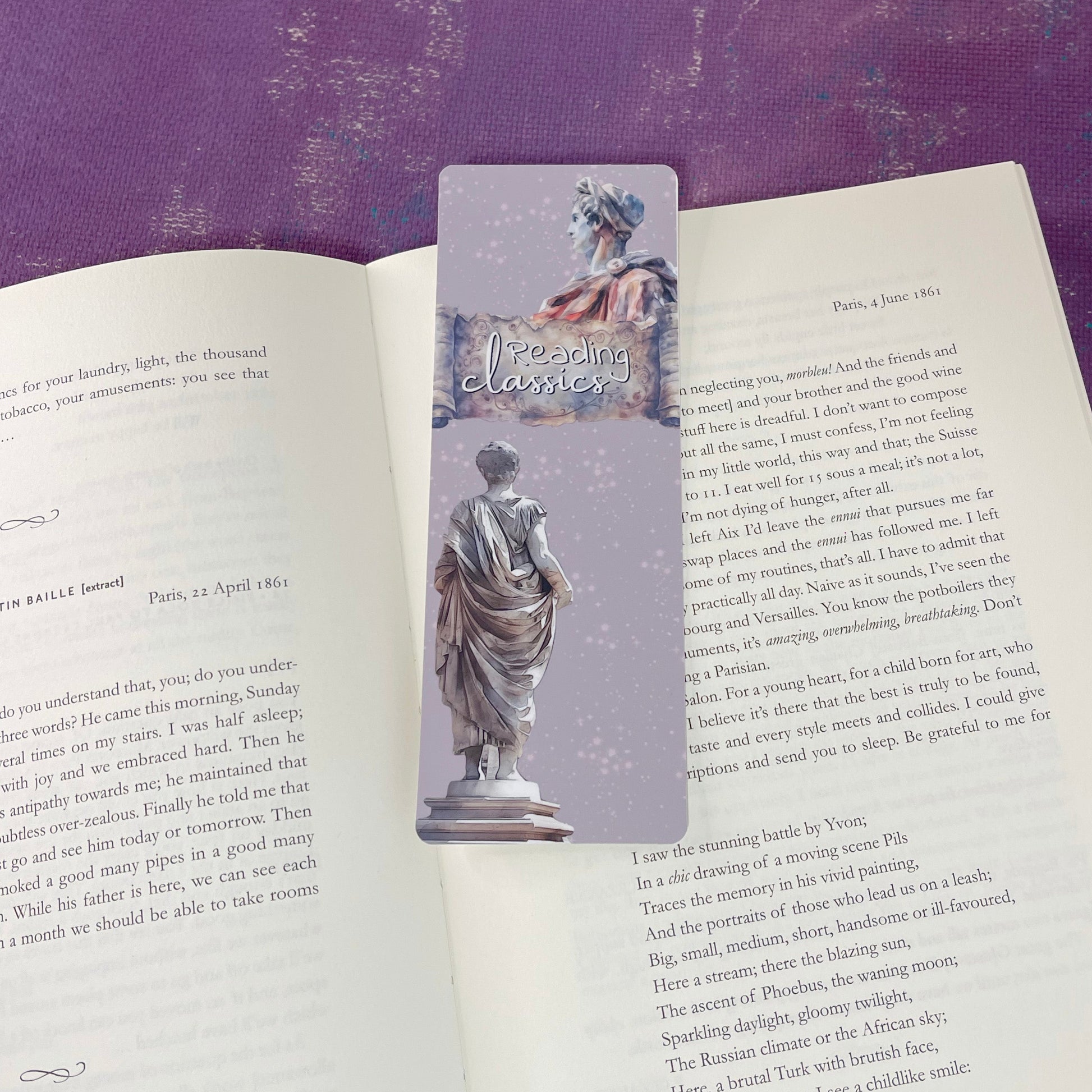 Read Classics traditional bookmark, book lover gift, bookish gift, bookmarks