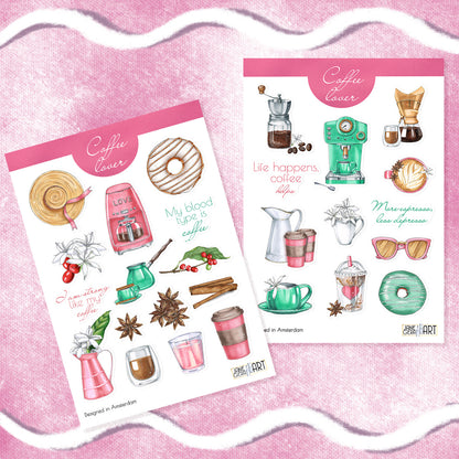 Coffee lover bujo sticker set