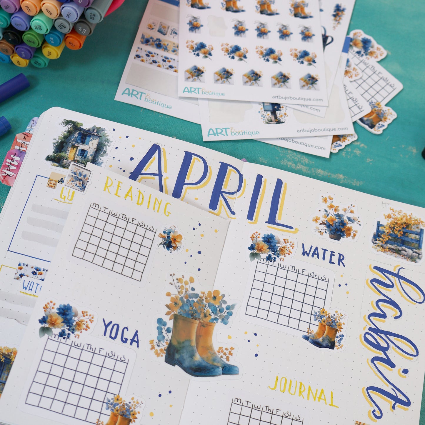 Cottage Time Blank Calendar Stickers Spring Planner Essentials