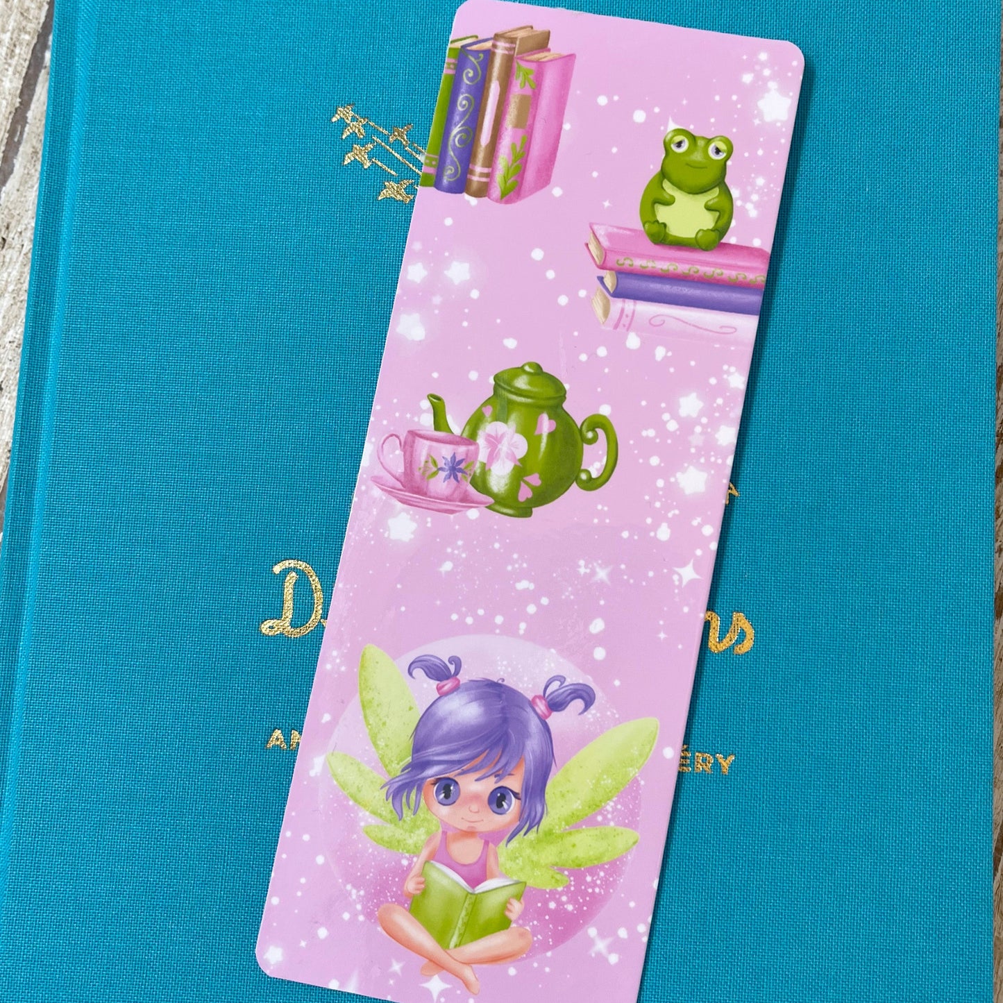 Cozy Reading Cute bookmark, cute fairy, cute bookmark, pink floral bookmark