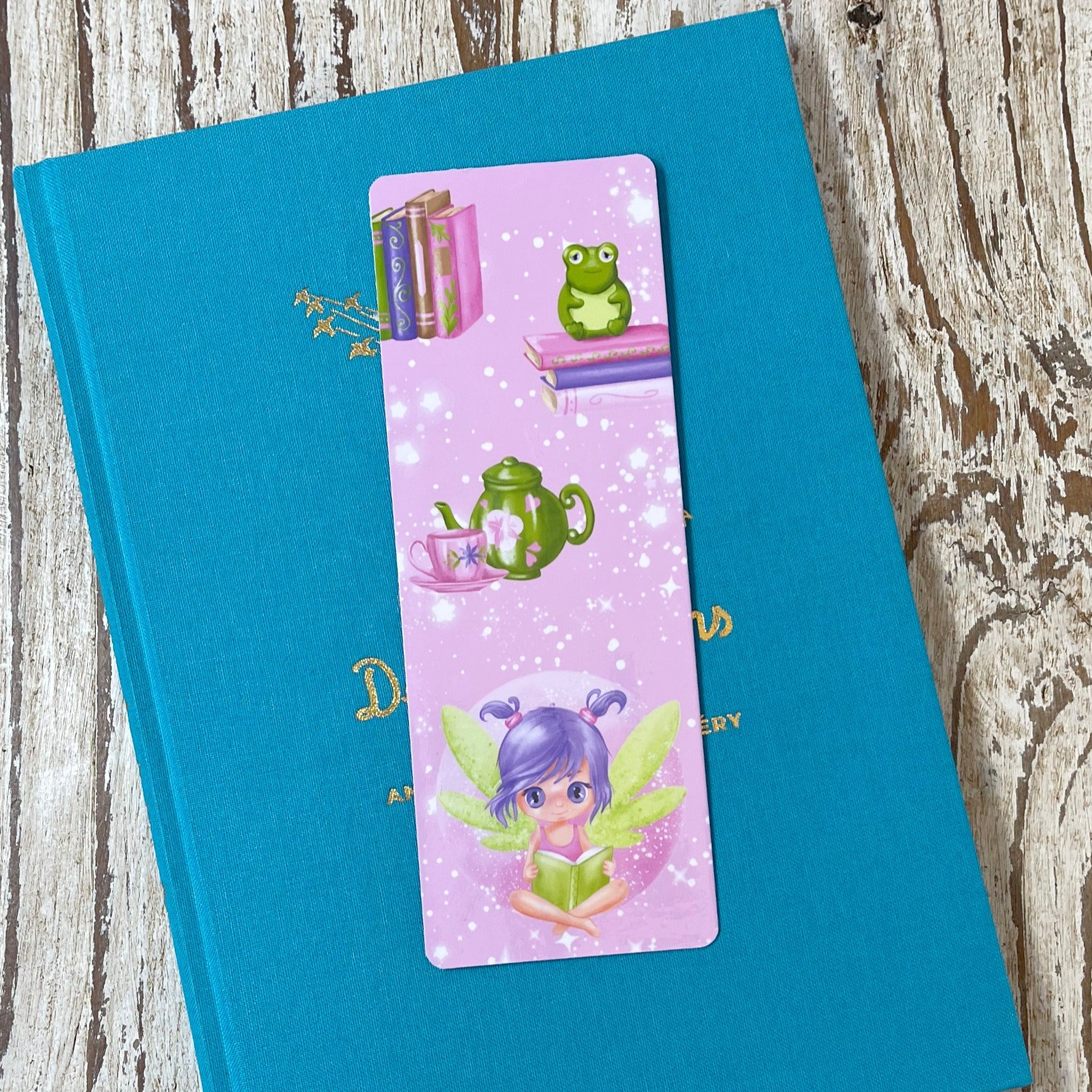 Cozy Reading Cute bookmark, cute fairy, cute bookmark, pink floral bookmark