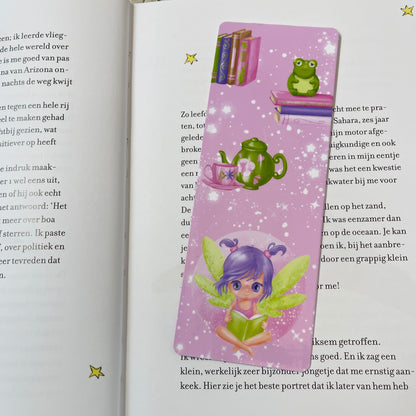 Cozy Reading Cute bookmark, cute fairy, cute bookmark, pink floral bookmark