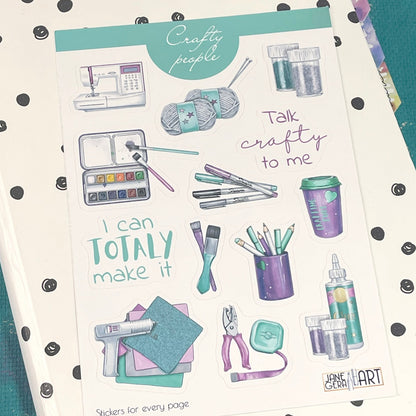 Crafty People planner stickers Craft tools bullet journal decoration, planner stickers