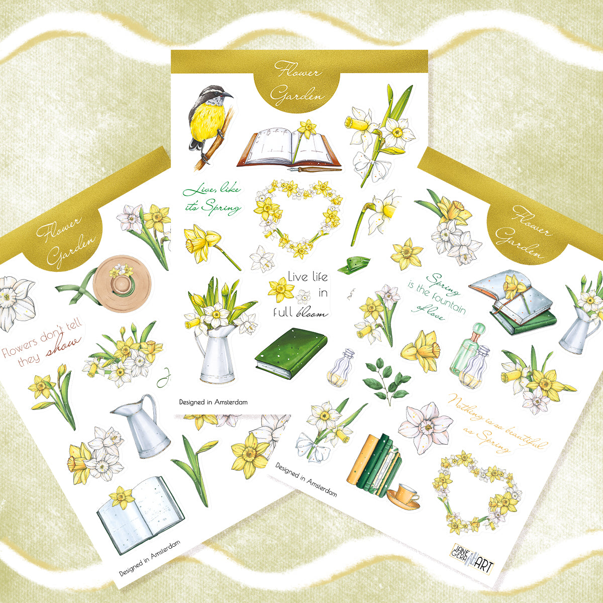 Daffodils flower planner stickers